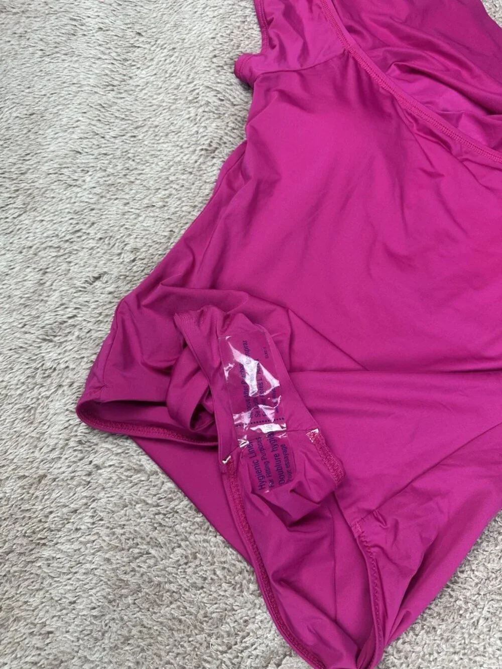 Trina Turk one piece size 14 Magenta Pink New Ruffle Off-the-Shoulder Swimsuit